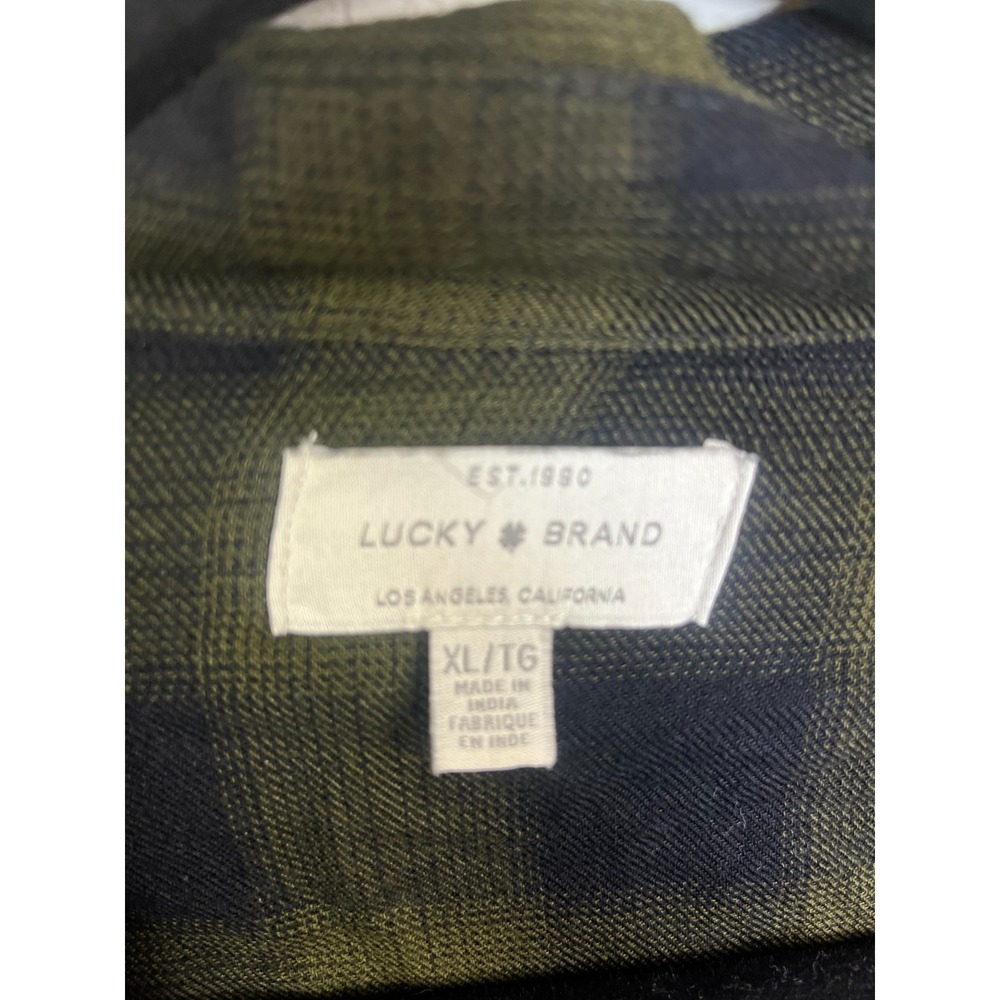 Lucky Brand Flannel Womens Size Small Green Flannel‎ Plaid Pullover Blouse - Picture 2 of 8